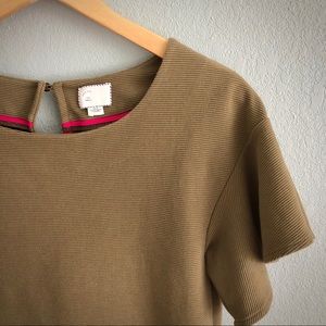 Anthropologie Textured Ruffle Sleeve Top